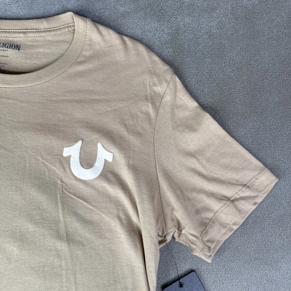 True Religion T-shirt Men's Size Small Beige NEW ORIGINAL WITH TAGS